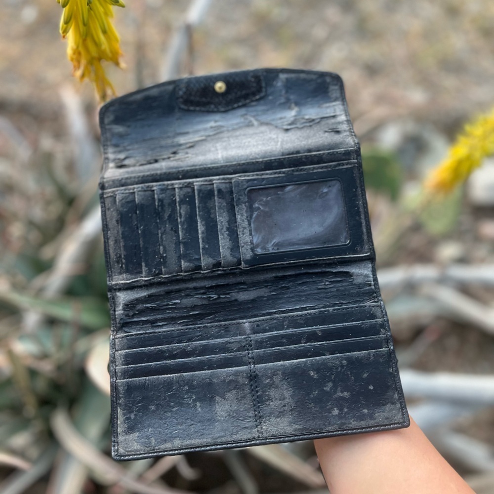 COACH | Black Leather Ashley Trifold Designer Clutch Wallet - Picture 4 of 4